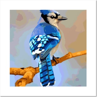 Blue Jay Digital Oil Painting Posters and Art